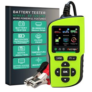 Acclope New 2.4 Inch BT90 PRO Battery Analyzer 6V 12V 24V Car Digital Battery Tester 30-3800CCA SOH  